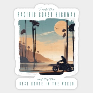 The Pacific Coast Highway - best motorcycle route in the world Sticker
